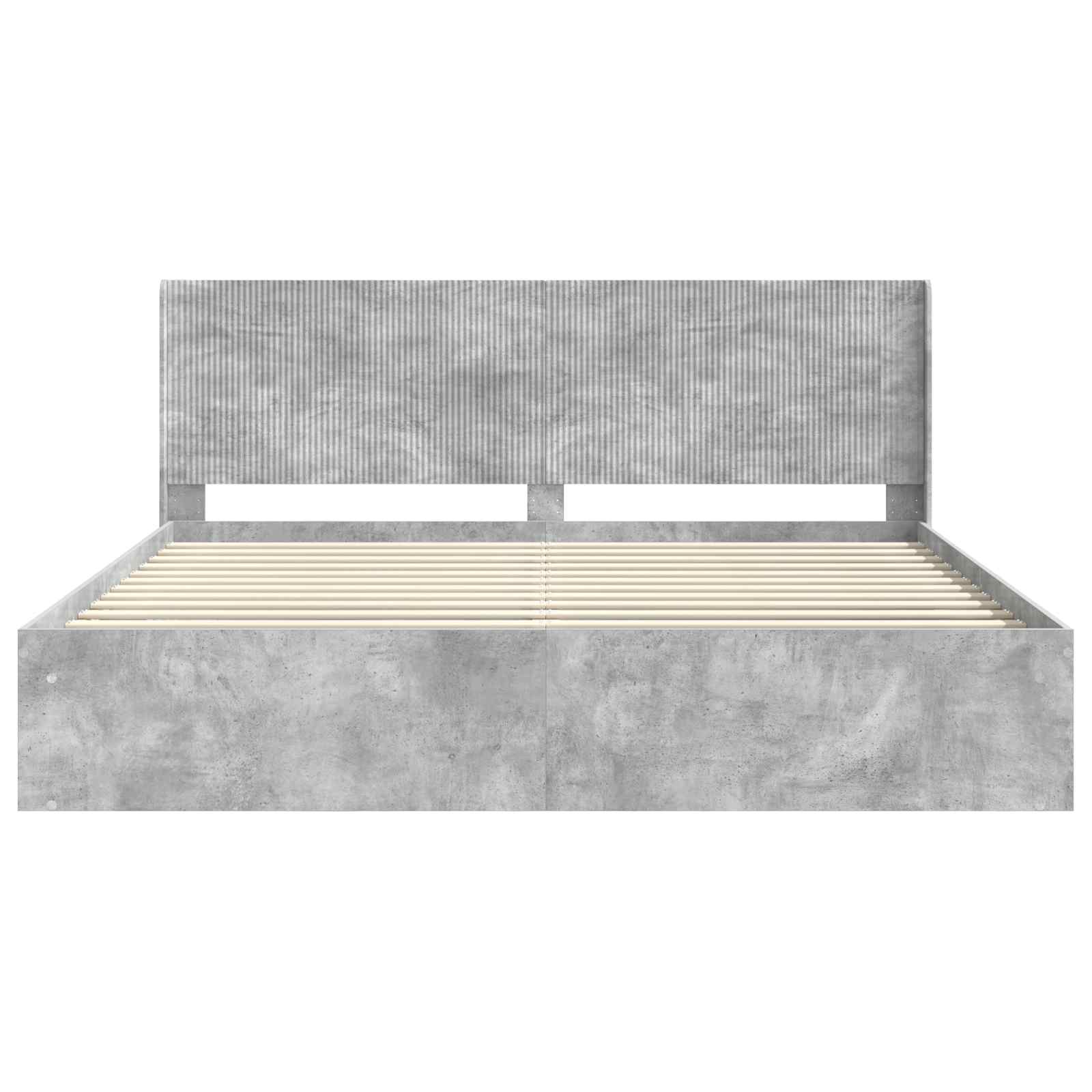 Bettgestell mit Stauraum und Kopfteil Betongrau 180 x 200 cm
