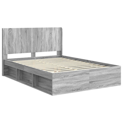 Bettgestell mit Stauraum und Kopfteil 3 stk. Holzwerkstoff