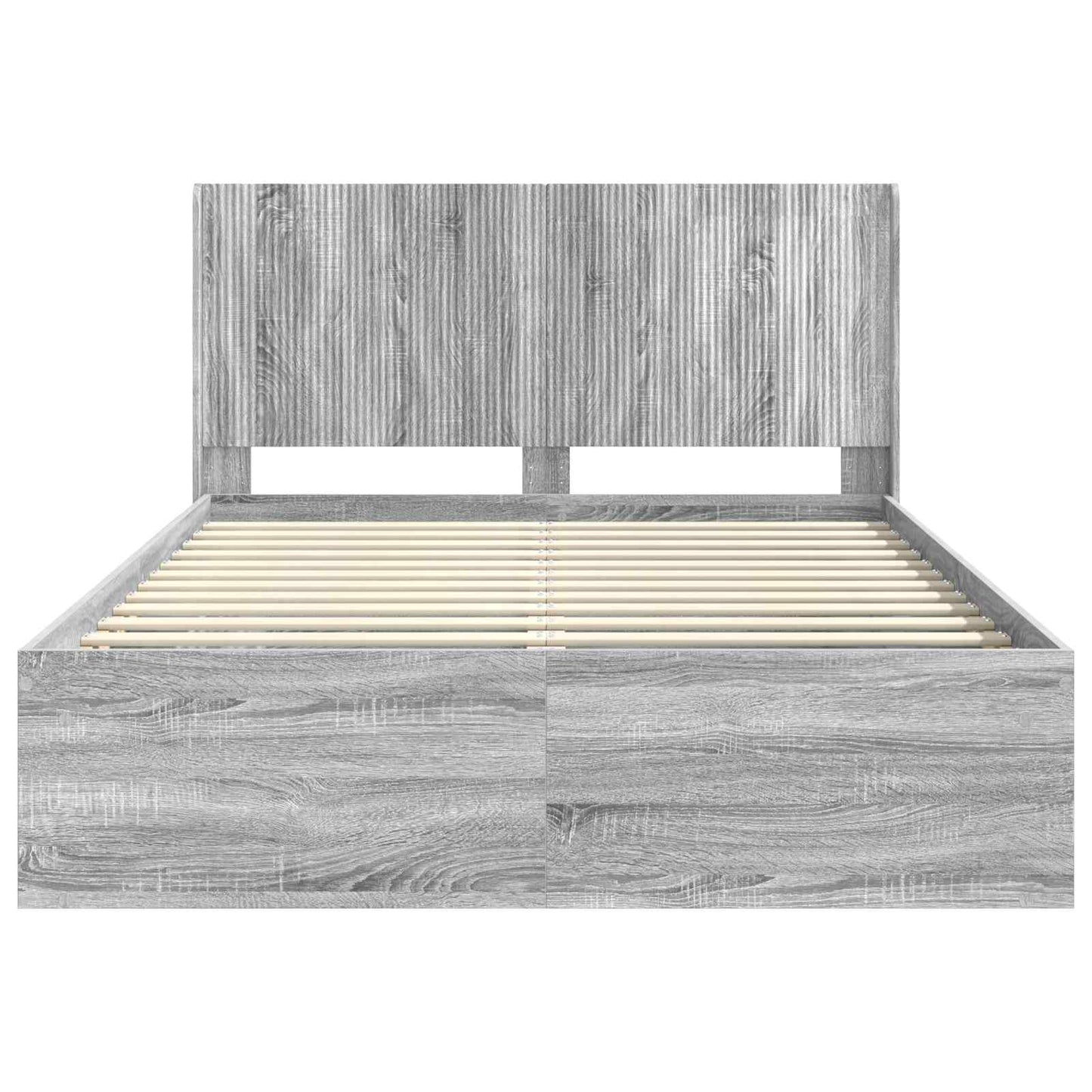 Bettgestell mit Stauraum und Kopfteil 3 stk. Holzwerkstoff