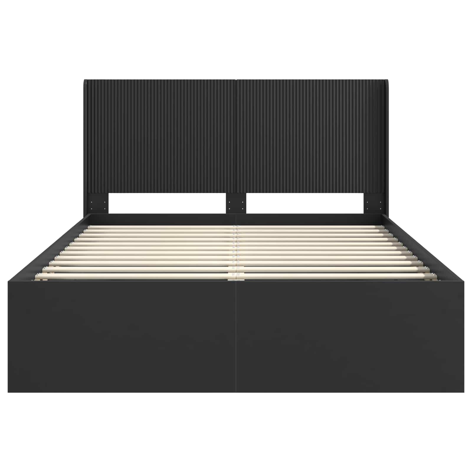 Bettgestell mit Stauraum und Kopfteil Schwarz 120 x 200 cm