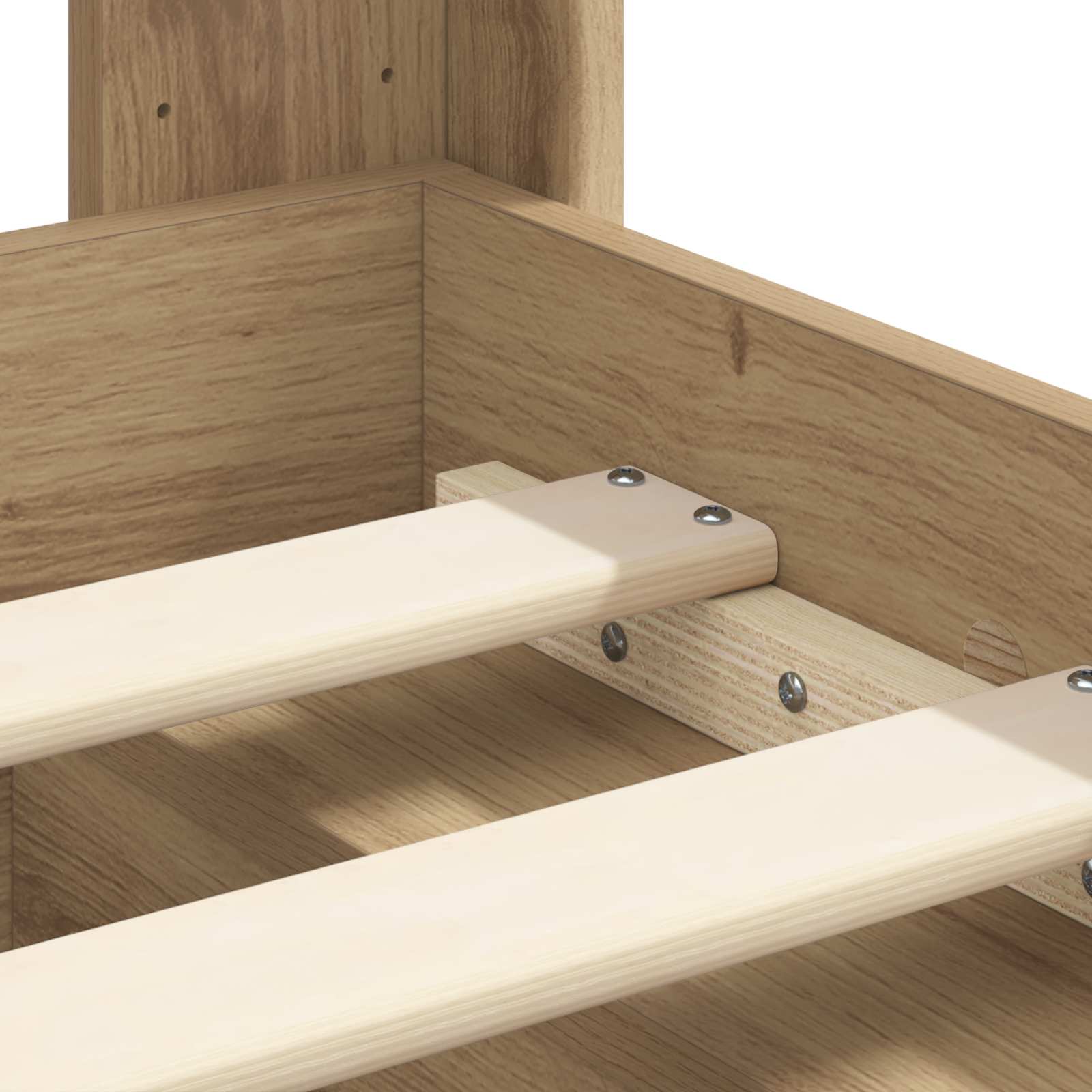 Bettgestell mit Stauraum und Kopfteil Artisan-Eiche