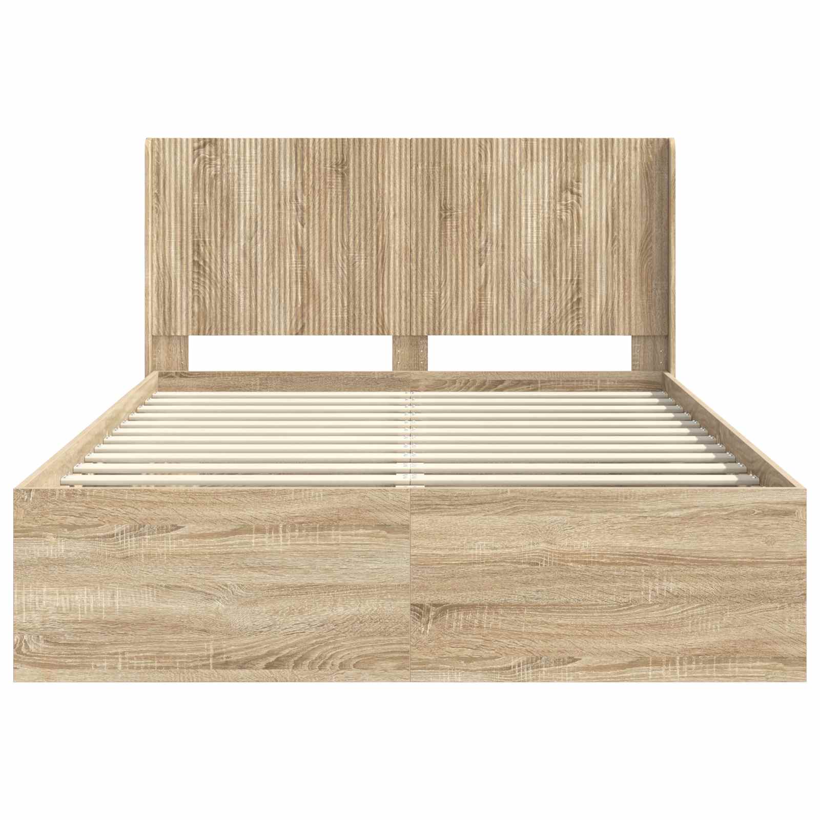 Bettgestell mit Stauraum und Kopfteil Sonoma-Eiche 120 x 190 cm