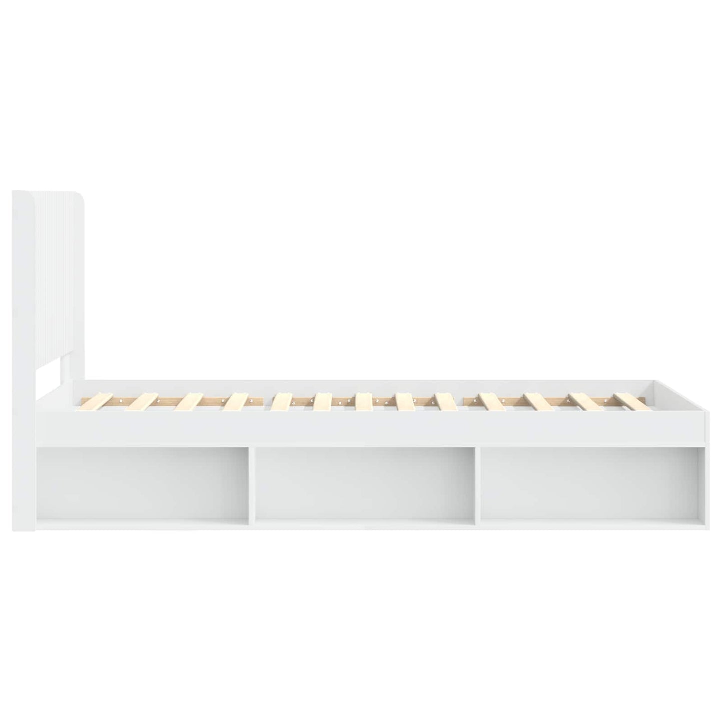 Bettgestell mit Stauraum und Kopfteil Weiß 90 x 200 cm