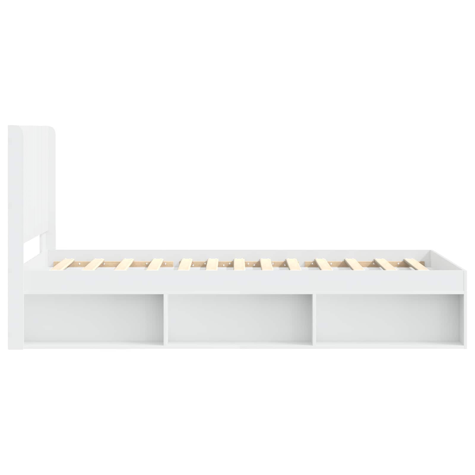 Bettgestell mit Stauraum und Kopfteil Weiß 90 x 200 cm