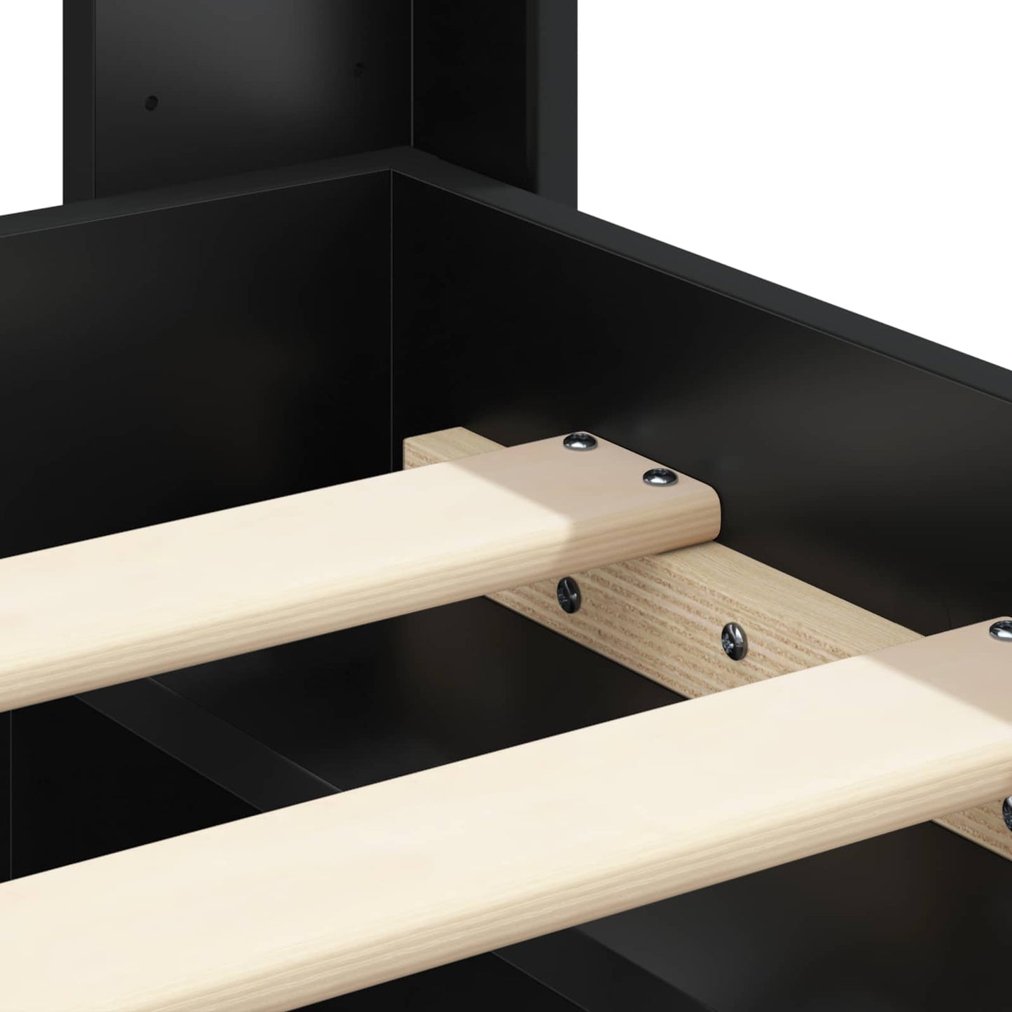 Bettgestell mit Stauraum und Kopfteil Schwarz 90 x 200 cm