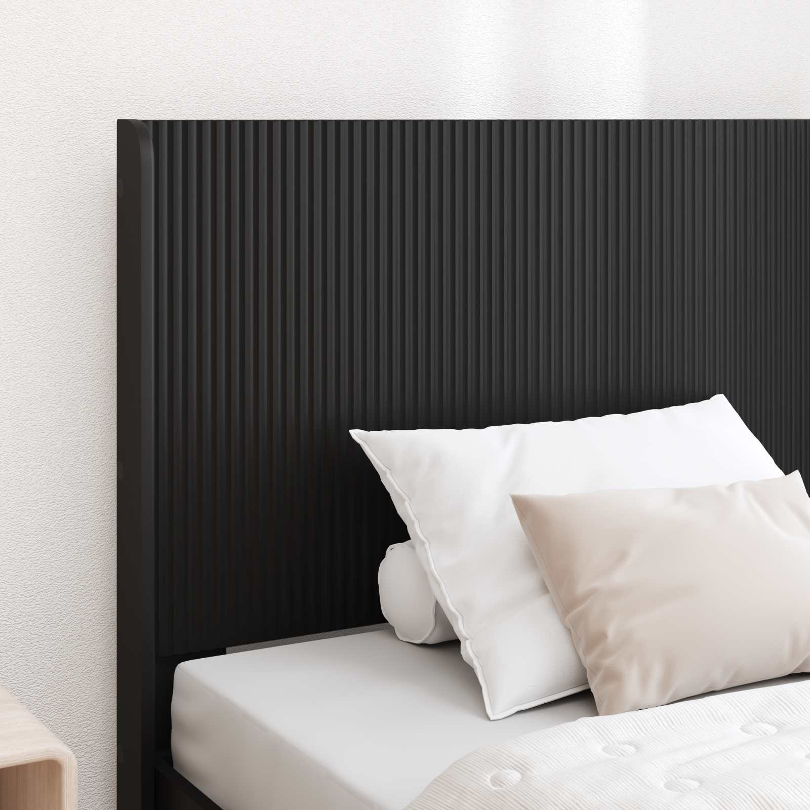 Bettgestell mit Stauraum und Kopfteil Schwarz 90 x 200 cm