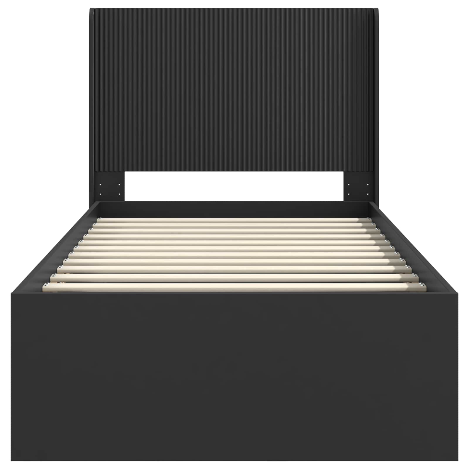 Bettgestell mit Stauraum und Kopfteil Schwarz 90 x 200 cm