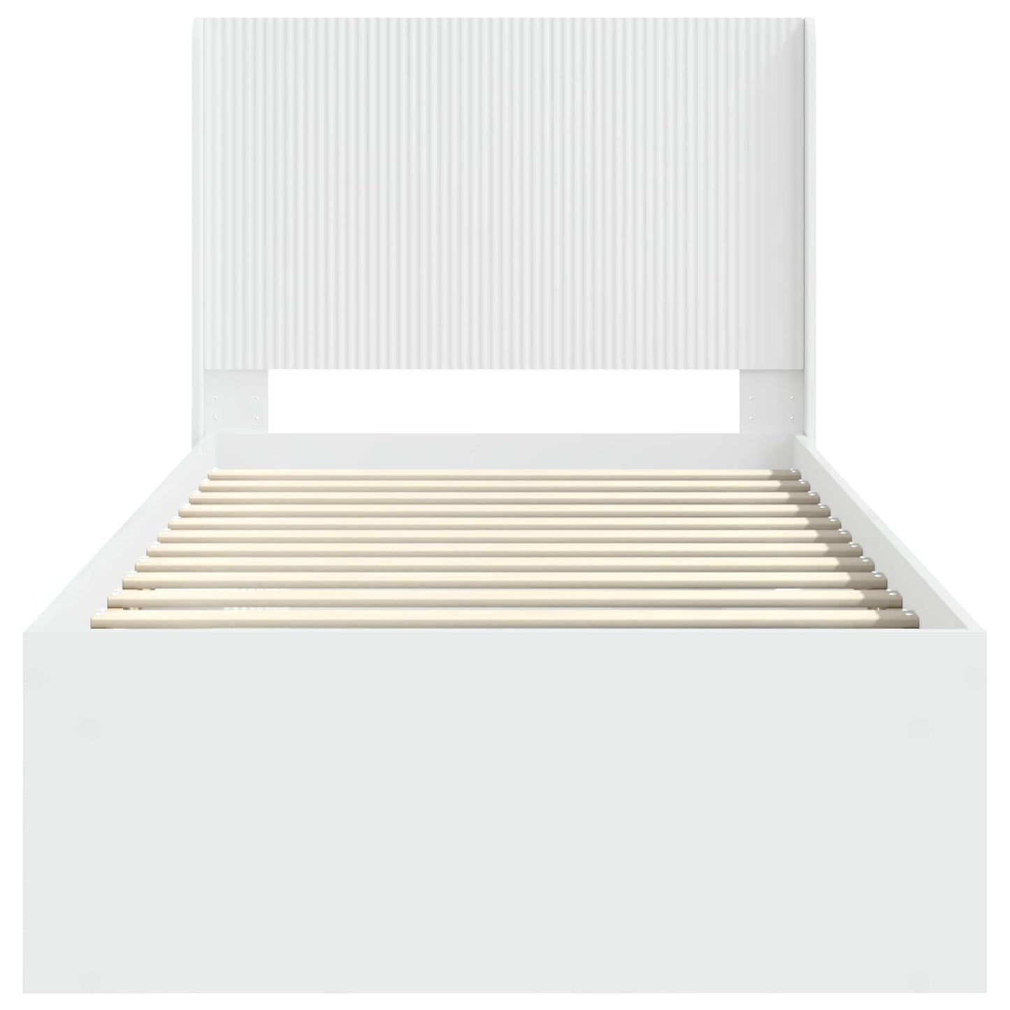 Bettgestell mit Stauraum und Kopfteil Weiß 90 x 190 cm