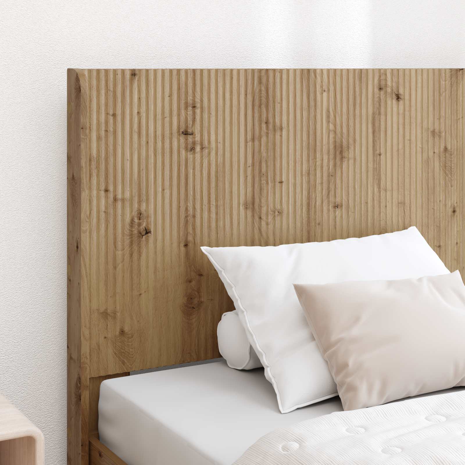 Bettgestell mit Stauraum und Kopfteil Artisan-Eiche 90 x 190 cm