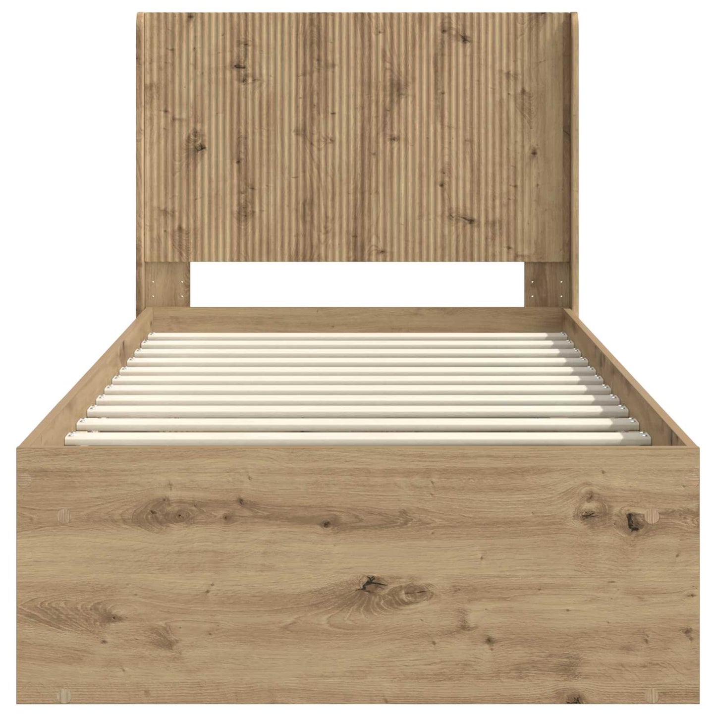 Bettgestell mit Stauraum und Kopfteil Artisan-Eiche 90 x 190 cm
