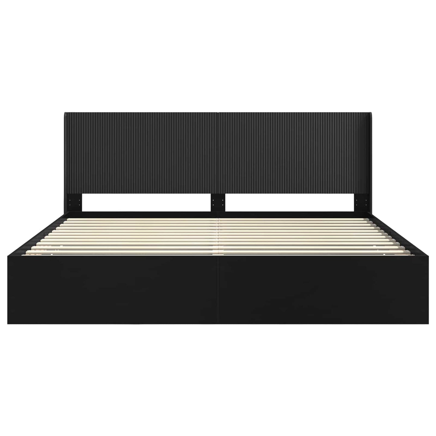 Bettgestell mit Stauraum und Kopfteil Schwarz 180 x 200 cm