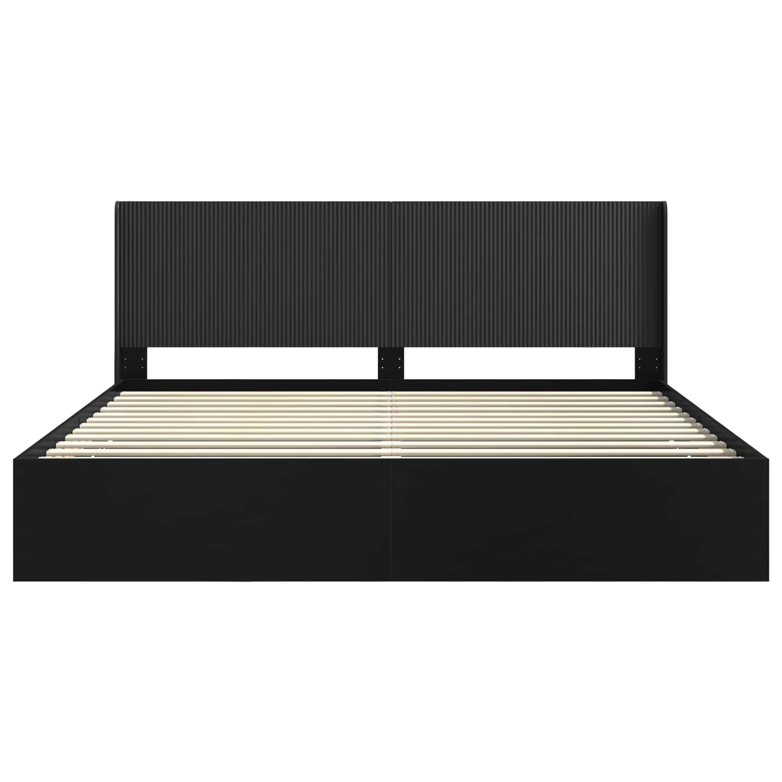 Bettgestell mit Stauraum und Kopfteil Schwarz 180 x 200 cm
