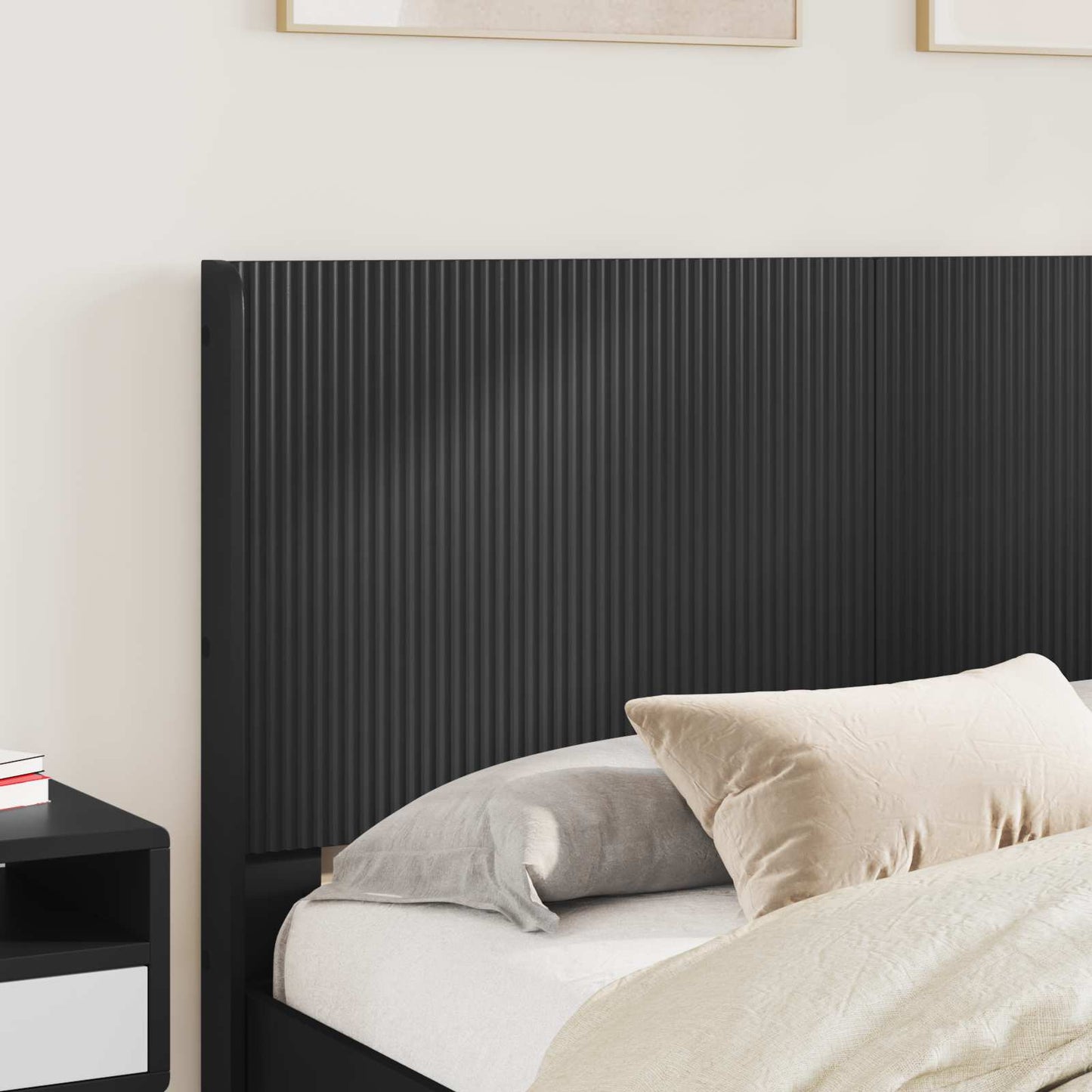 Bettgestell mit Stauraum und Kopfteil Schwarz 140 x 200 cm