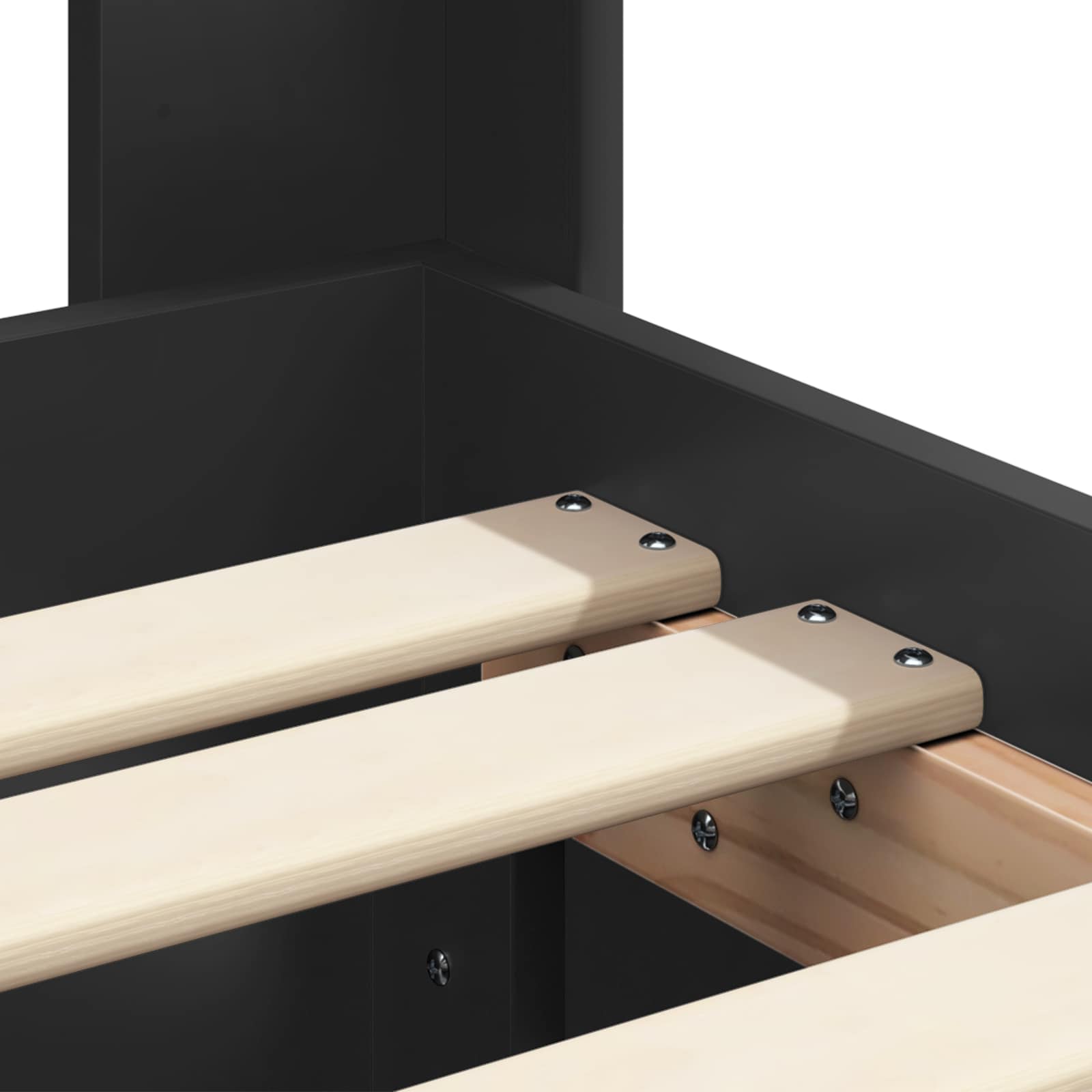 Bettgestell mit Stauraum und Kopfteil Schwarz 100 x 200 cm