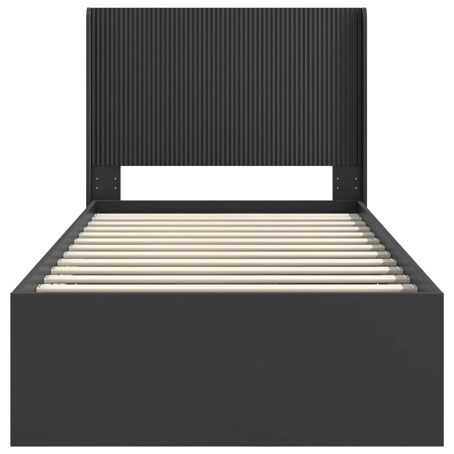 Bettgestell mit Stauraum und Kopfteil Schwarz 100 x 200 cm
