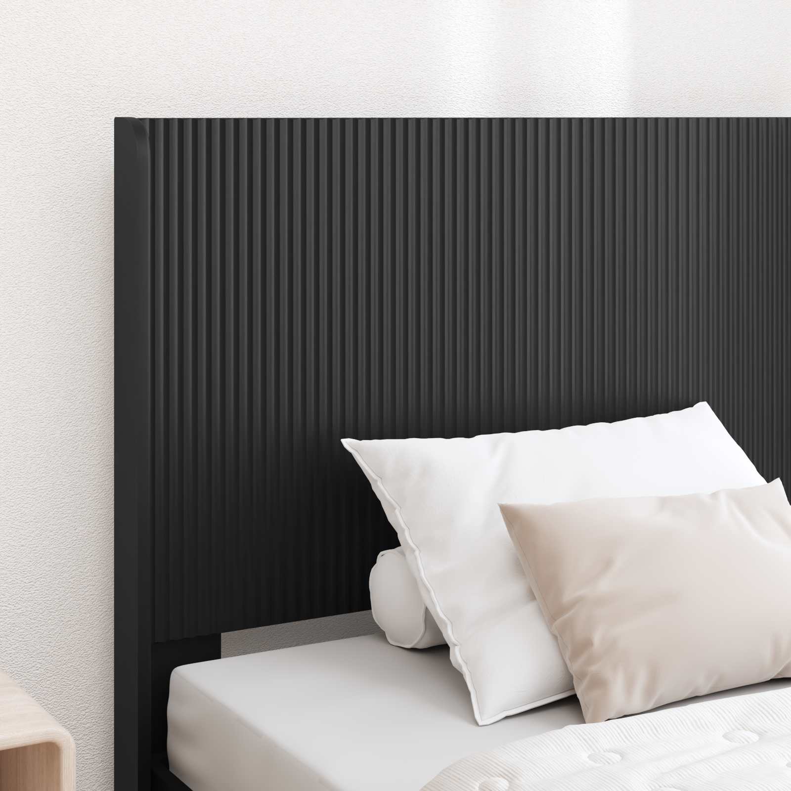 Bettgestell mit Stauraum und Kopfteil Schwarz 90 x 200 cm