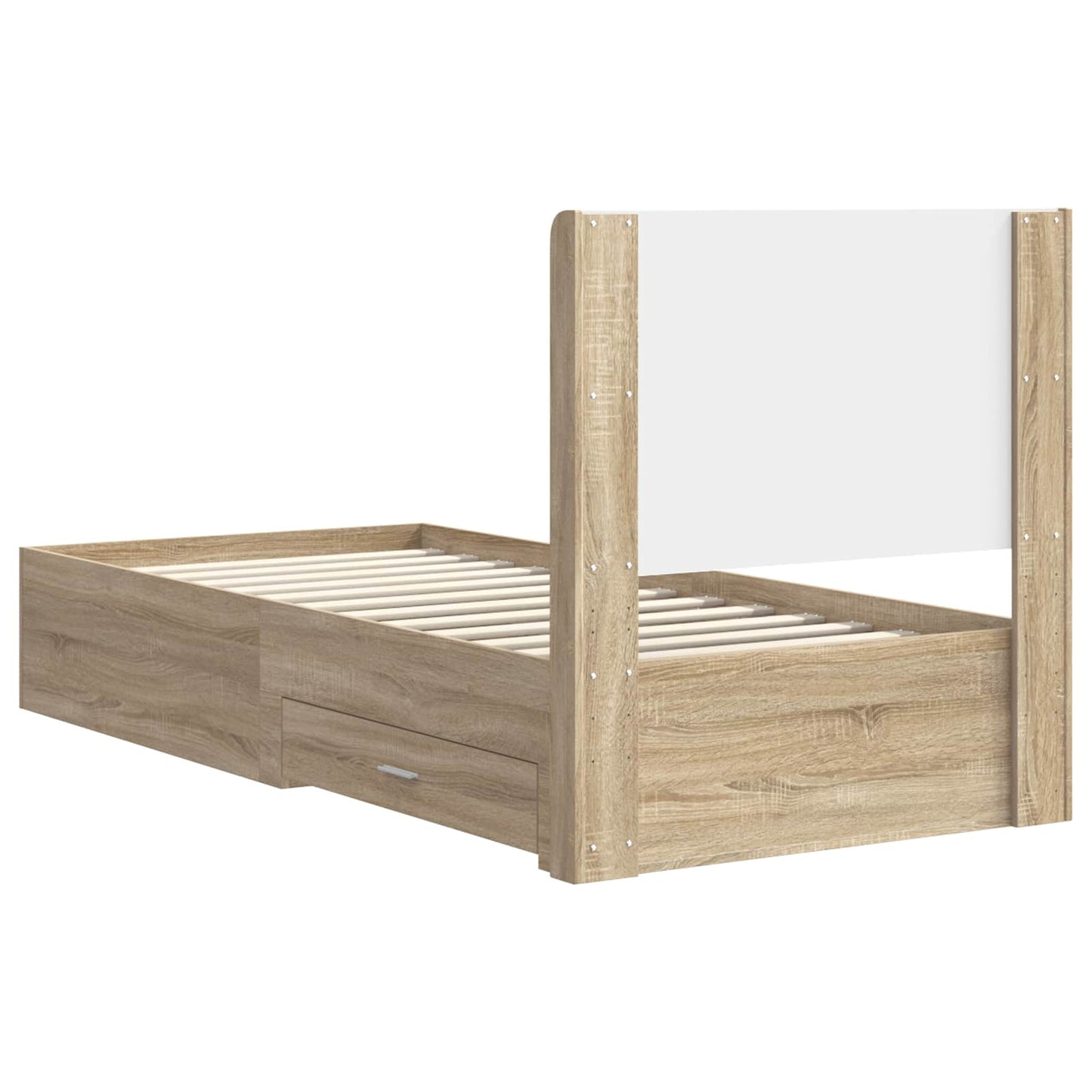 Bettgestell mit Stauraum und Kopfteil Sonoma-Eiche 75 x 190 cm