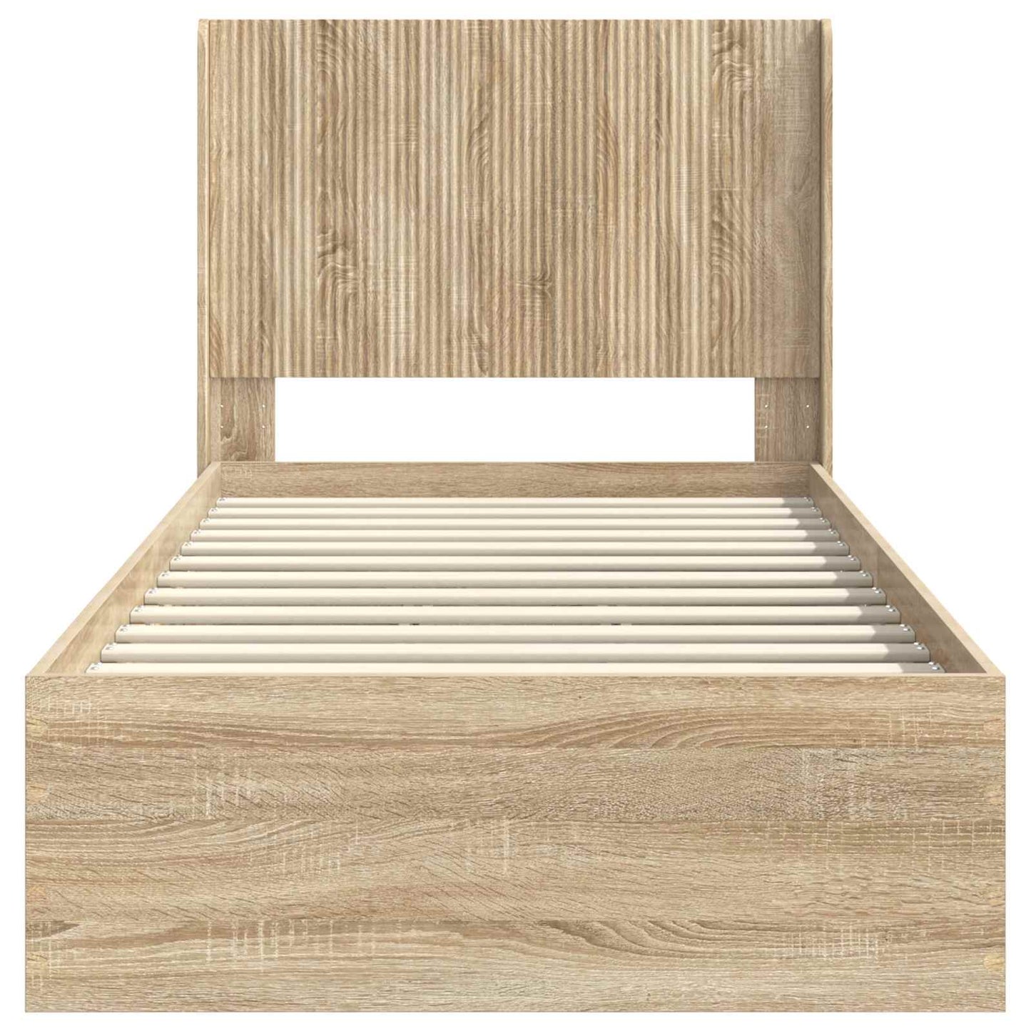 Bettgestell mit Stauraum und Kopfteil Sonoma-Eiche 75 x 190 cm