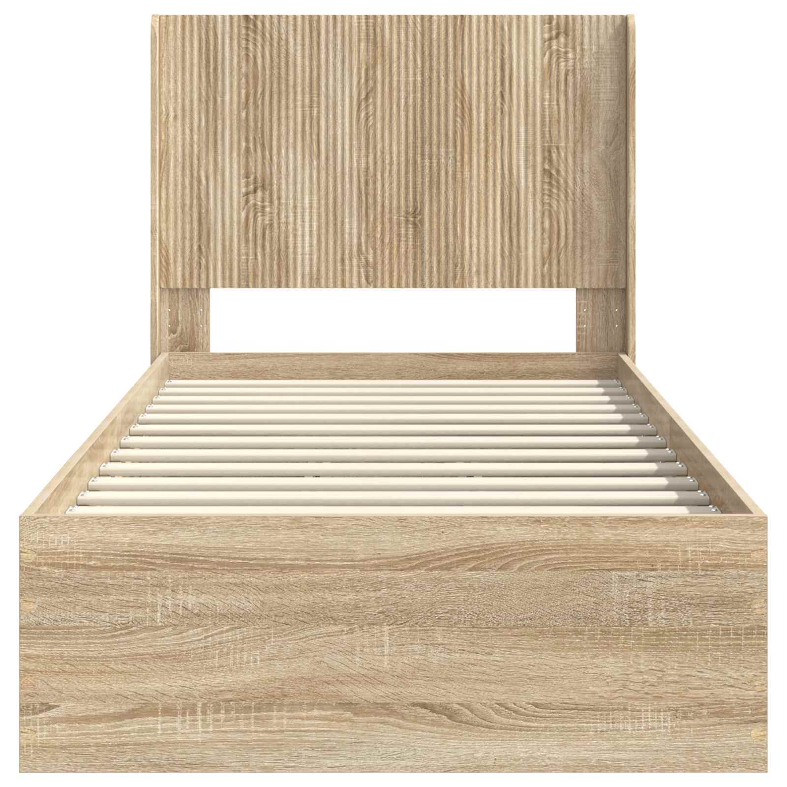 Bettgestell mit Stauraum und Kopfteil Sonoma-Eiche 75 x 190 cm