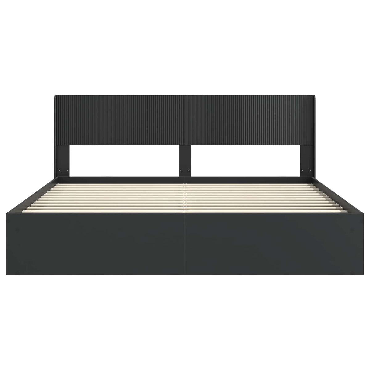 Bettgestell mit Stauraum und Kopfteil 2 stk. Holzwerkstoff
