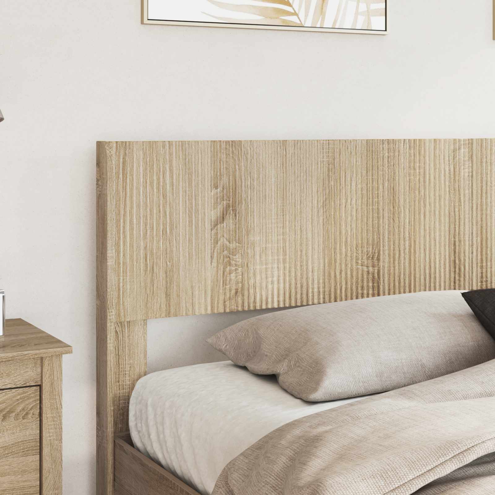 Bettgestell mit Stauraum und Kopfteil 2 stk. Holzwerkstoff