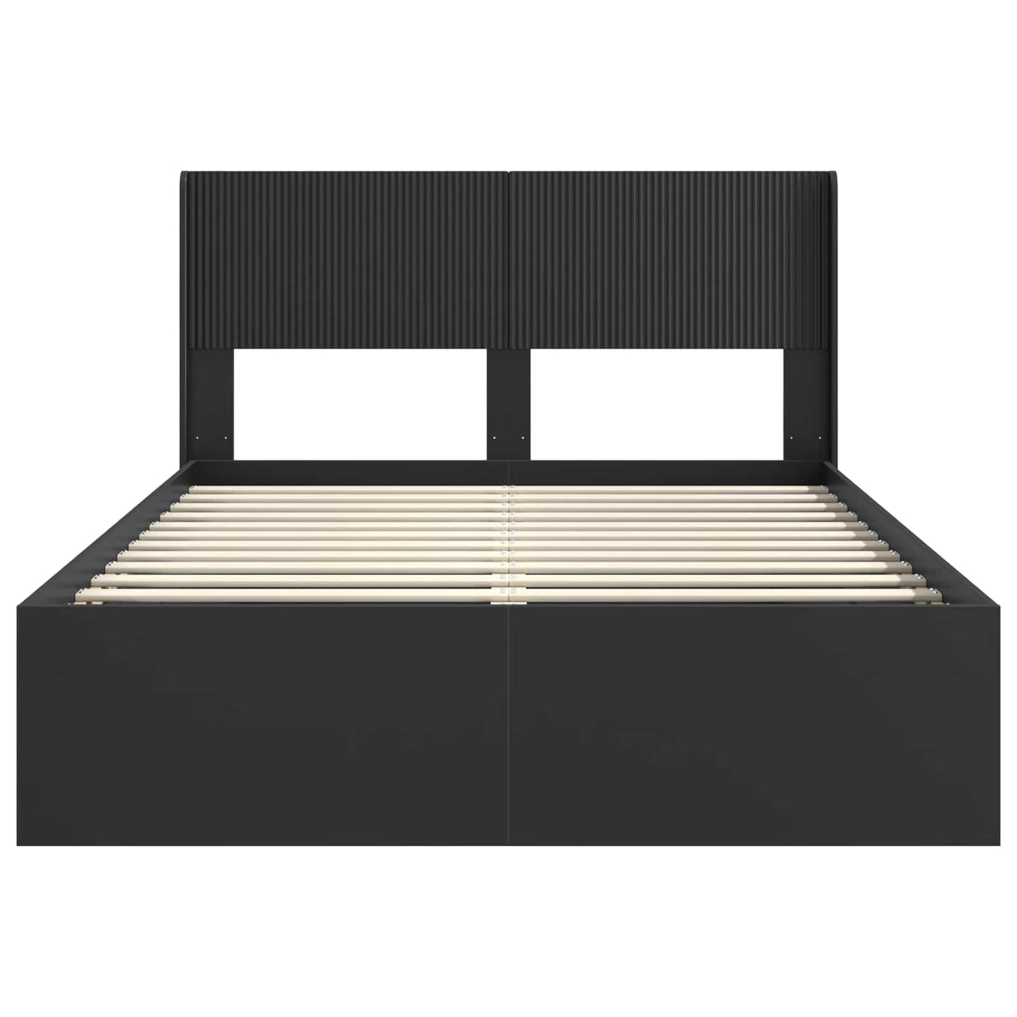 Bettgestell mit Stauraum und Kopfteil Schwarz 120 x 200 cm