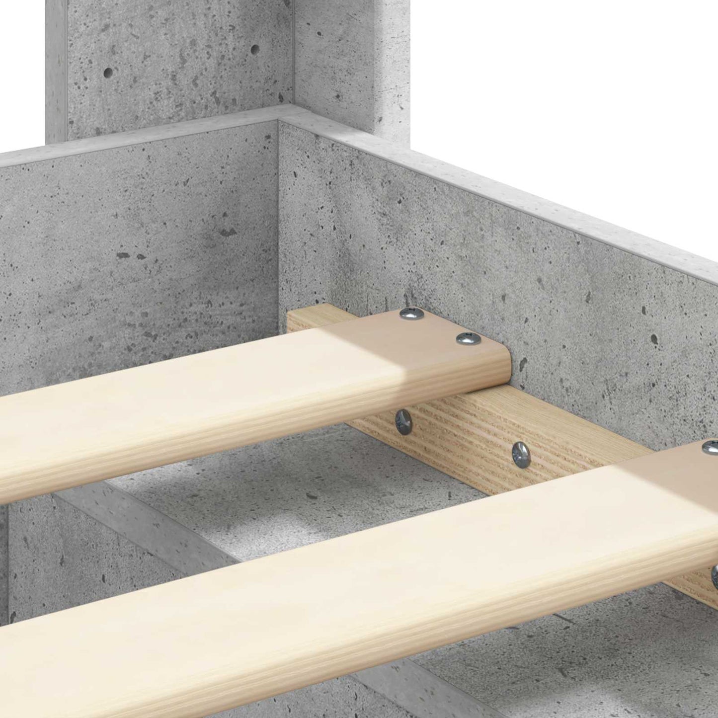 Bettgestell mit Stauraum und Kopfteil Betongrau 120 x 200 cm