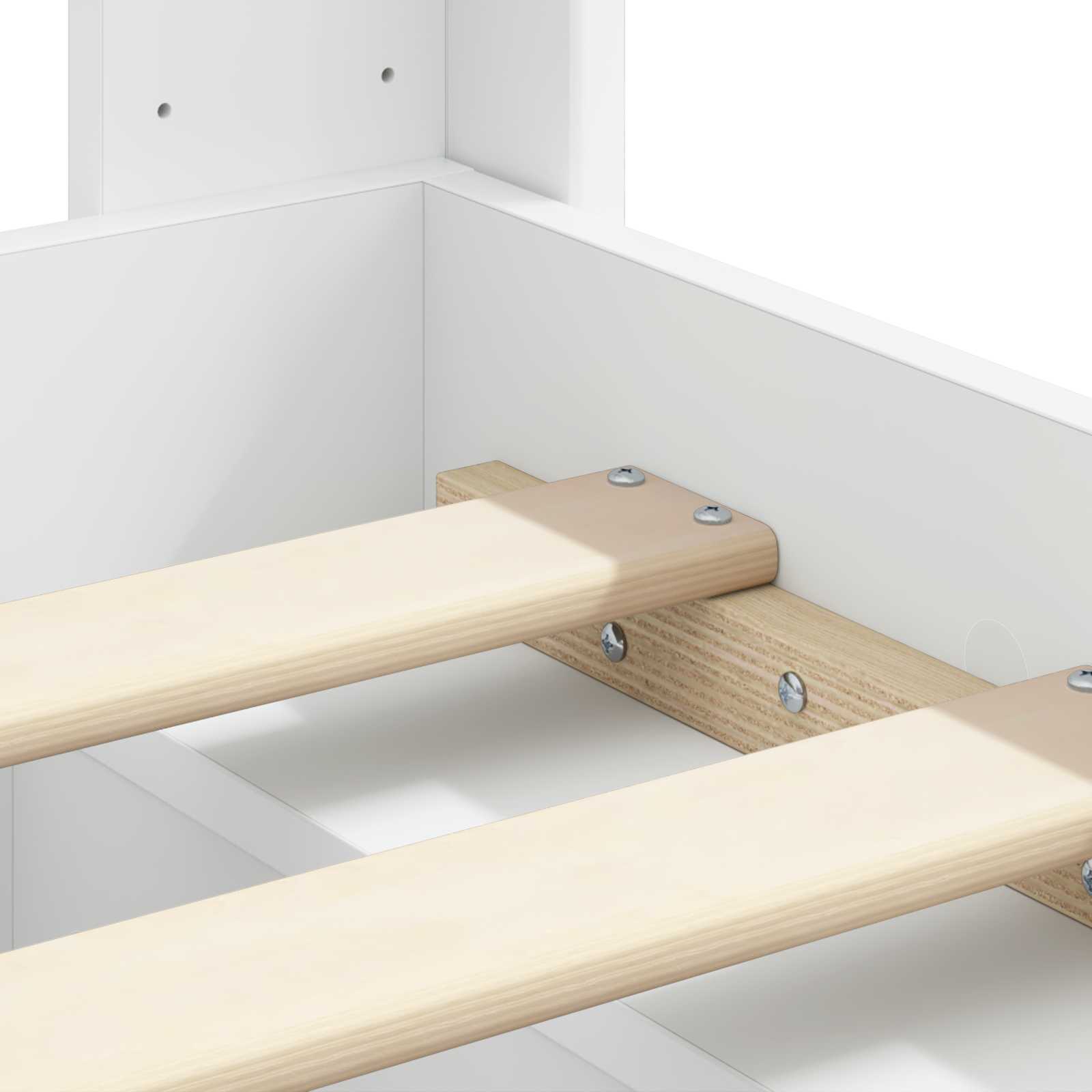 Bettgestell mit Stauraum und Kopfteil Weiß 120 x 190 cm
