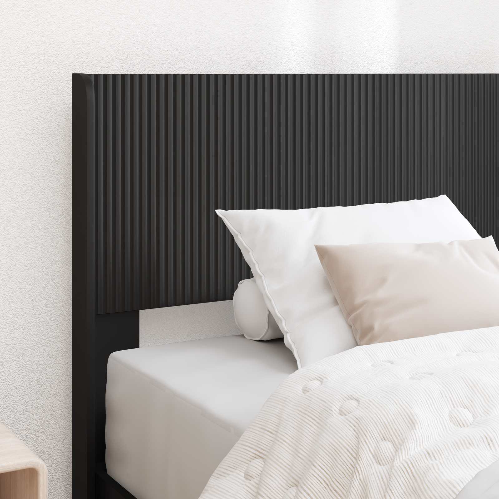 Bettgestell mit Stauraum und Kopfteil Schwarz 100 x 200 cm