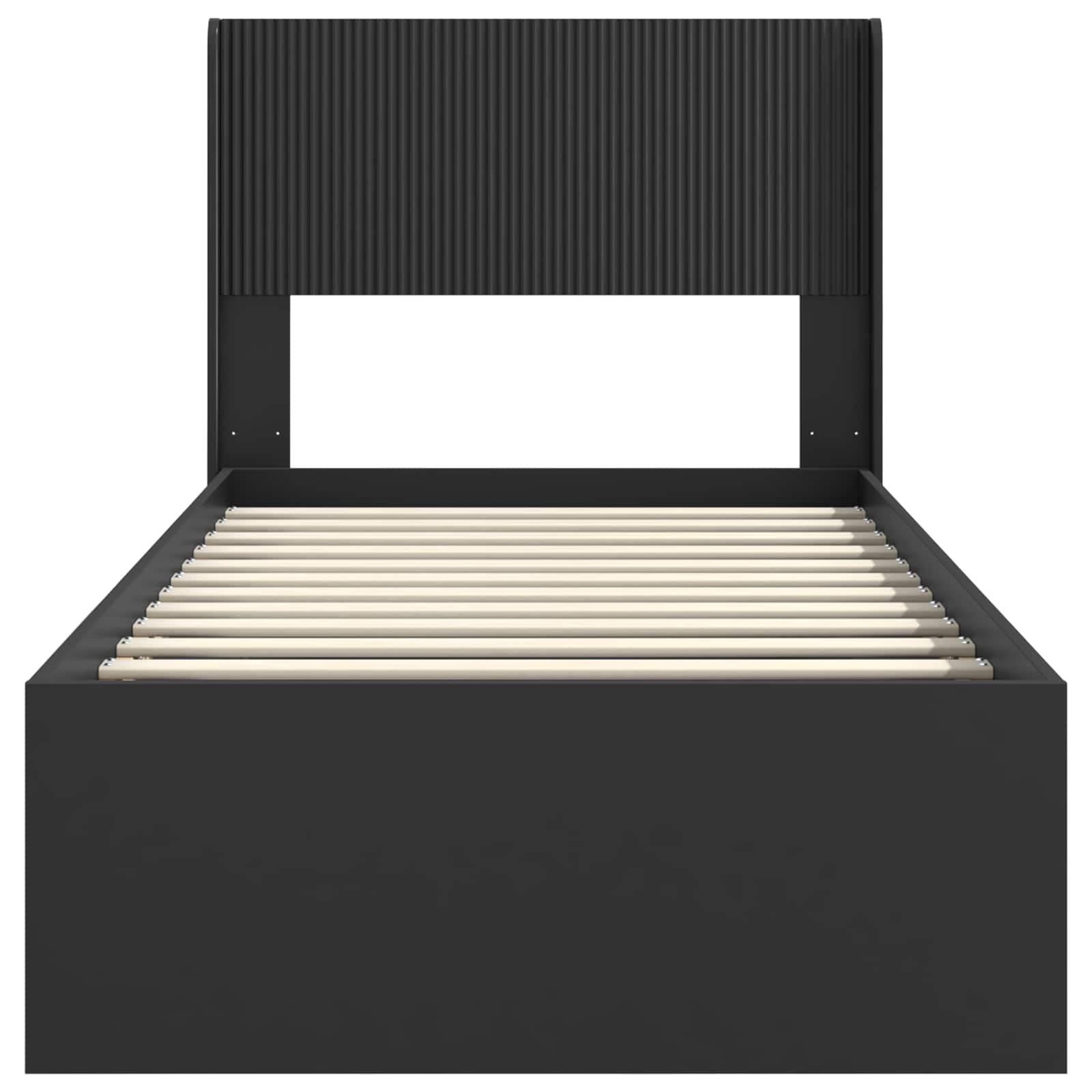 Bettgestell mit Stauraum und Kopfteil Schwarz 100 x 200 cm
