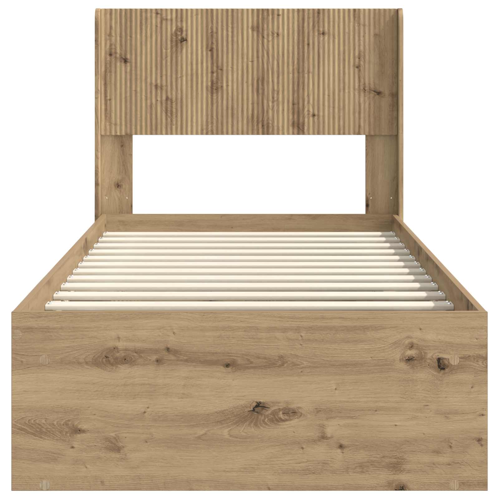 Bettgestell mit Stauraum und Kopfteil Artisan-Eiche 90 x 190 cm