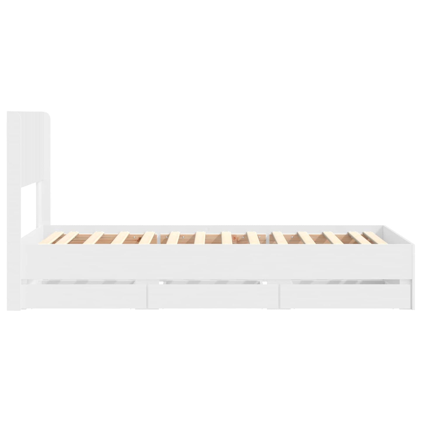 Bettgestell mit Stauraum und Kopfteil Weiß 100 x 200 cm
