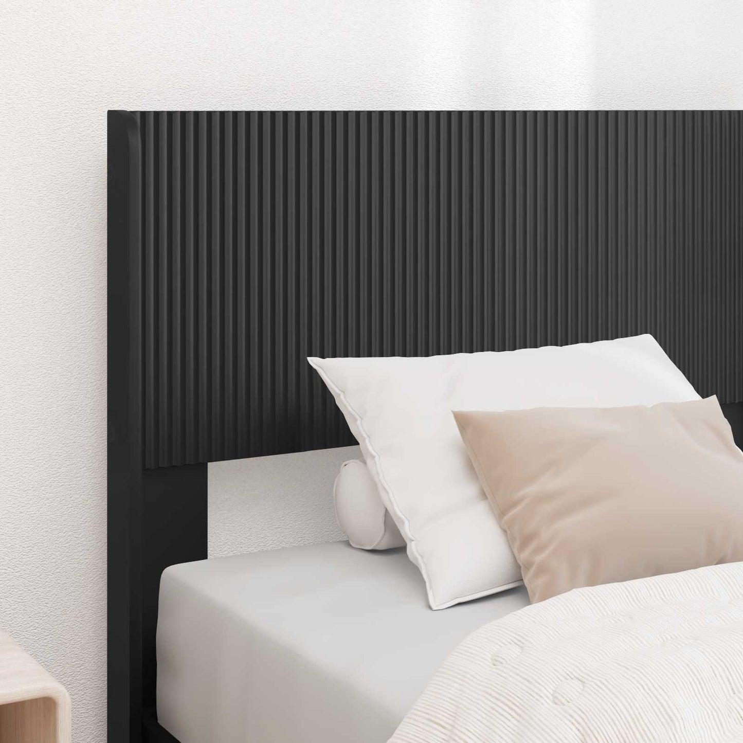 Bettgestell mit Stauraum und Kopfteil Schwarz 90 x 200 cm