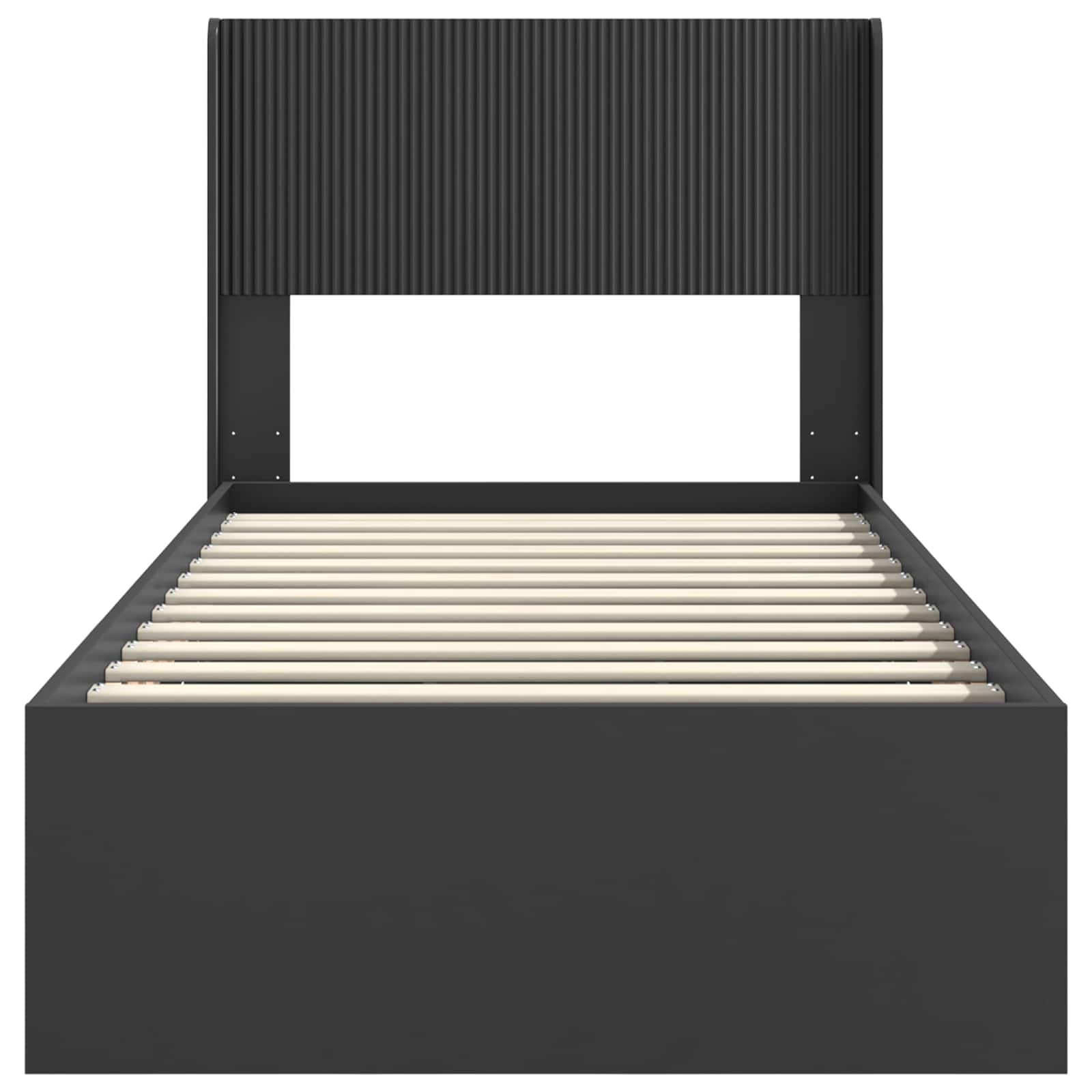 Bettgestell mit Stauraum und Kopfteil Schwarz 90 x 200 cm