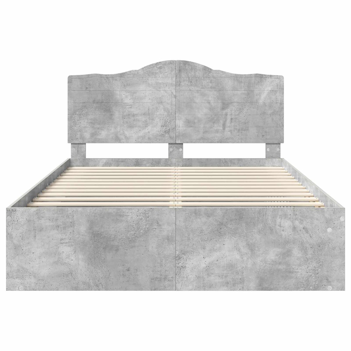 Bettrahmen mit Kopfteil Beton 160 x 200 cm Massives Kiefernholz