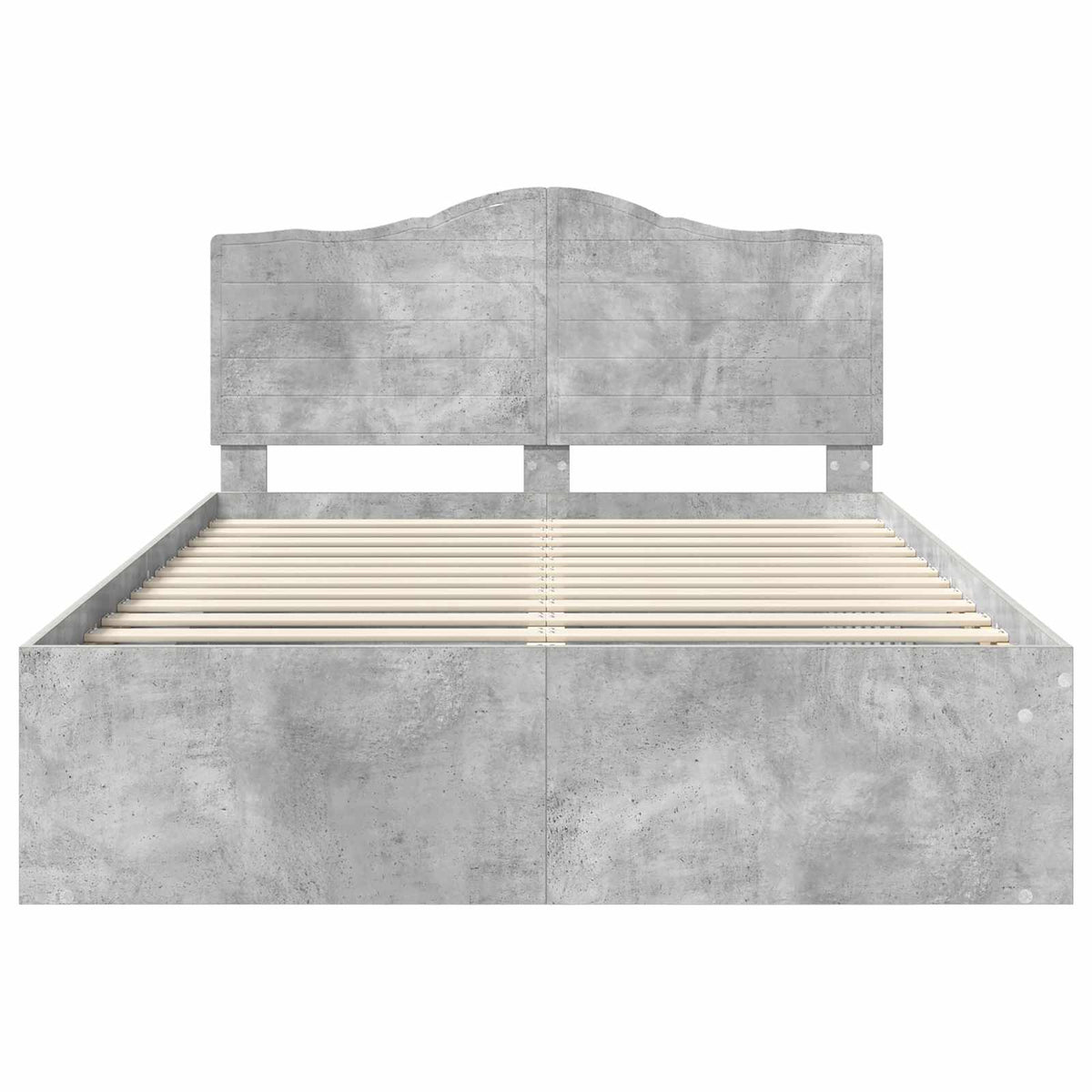 Bettrahmen Betongrau 140 x 200 cm Massives Kiefernholz
