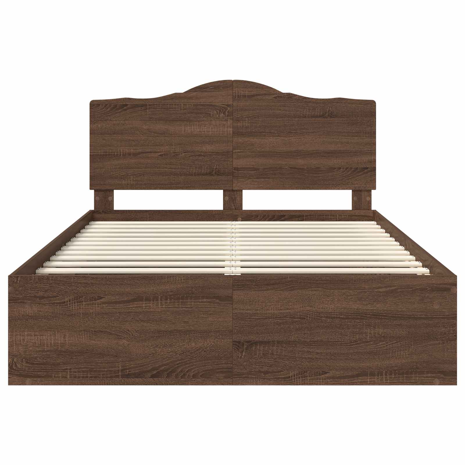Bettrahmen Braun Eichen-Optik 140 x 200 cm Massives Kiefernholz