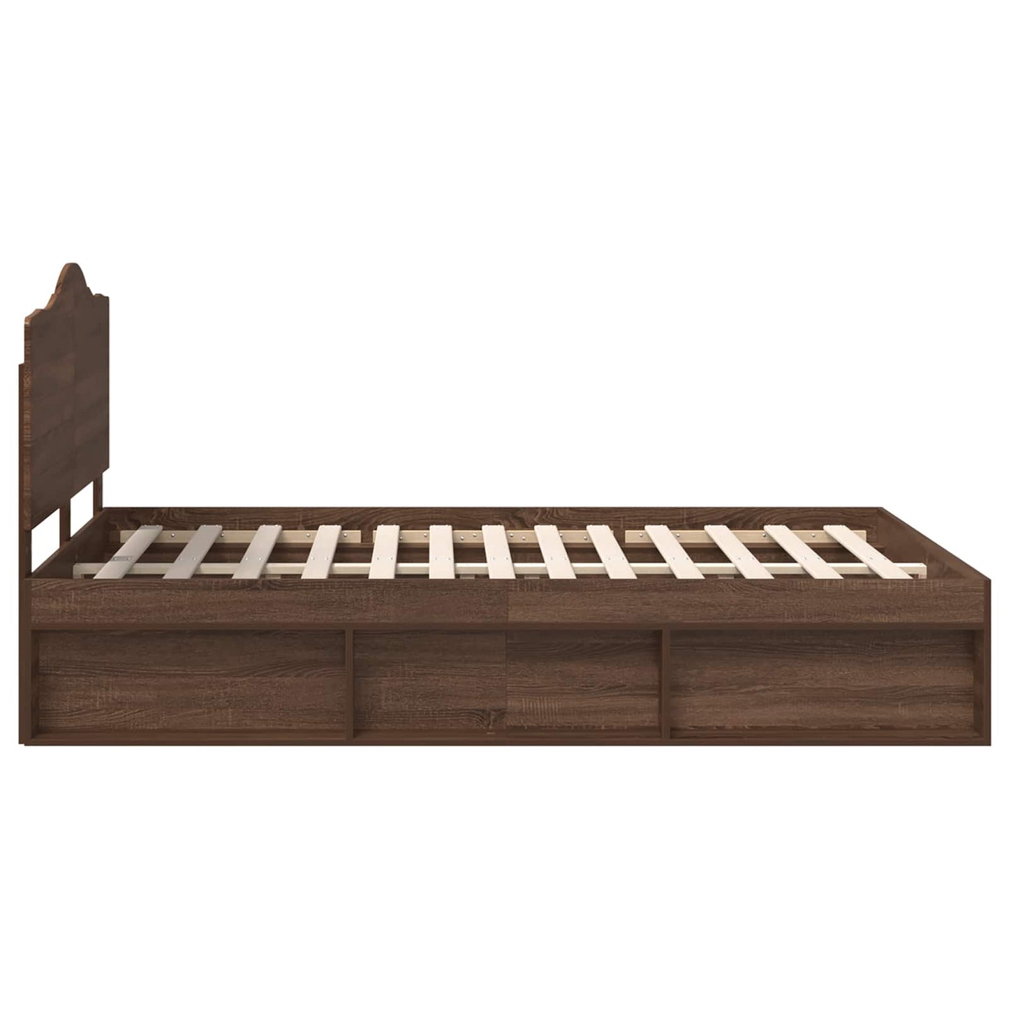 Bettrahmen Braun Eichen-Optik 140 x 200 cm Massives Kiefernholz
