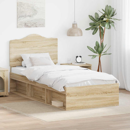 Bettrahmen Sonoma-Eiche 75 x 190 cm Massives Kiefernholz