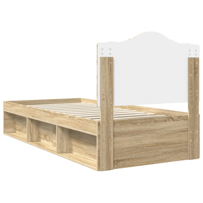 Bettrahmen Sonoma-Eiche 75 x 190 cm Massives Kiefernholz