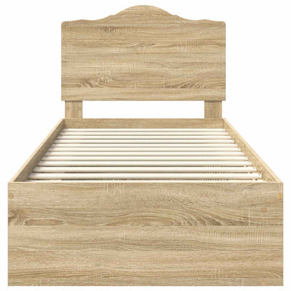 Bettrahmen Sonoma-Eiche 75 x 190 cm Massives Kiefernholz