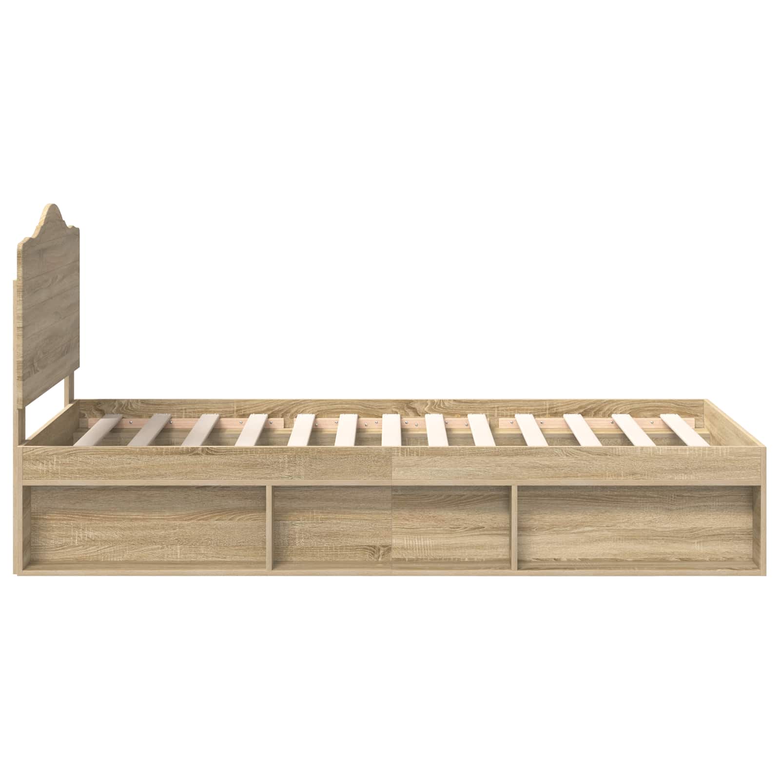 Bettrahmen Sonoma-Eiche 75 x 190 cm Massives Kiefernholz
