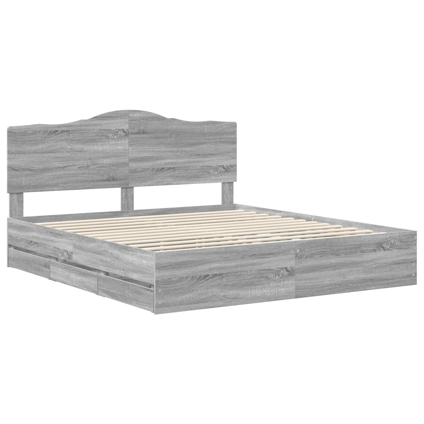 Bettrahmen Graues Sonoma 180 x 200 cm Ingenieurs Holz