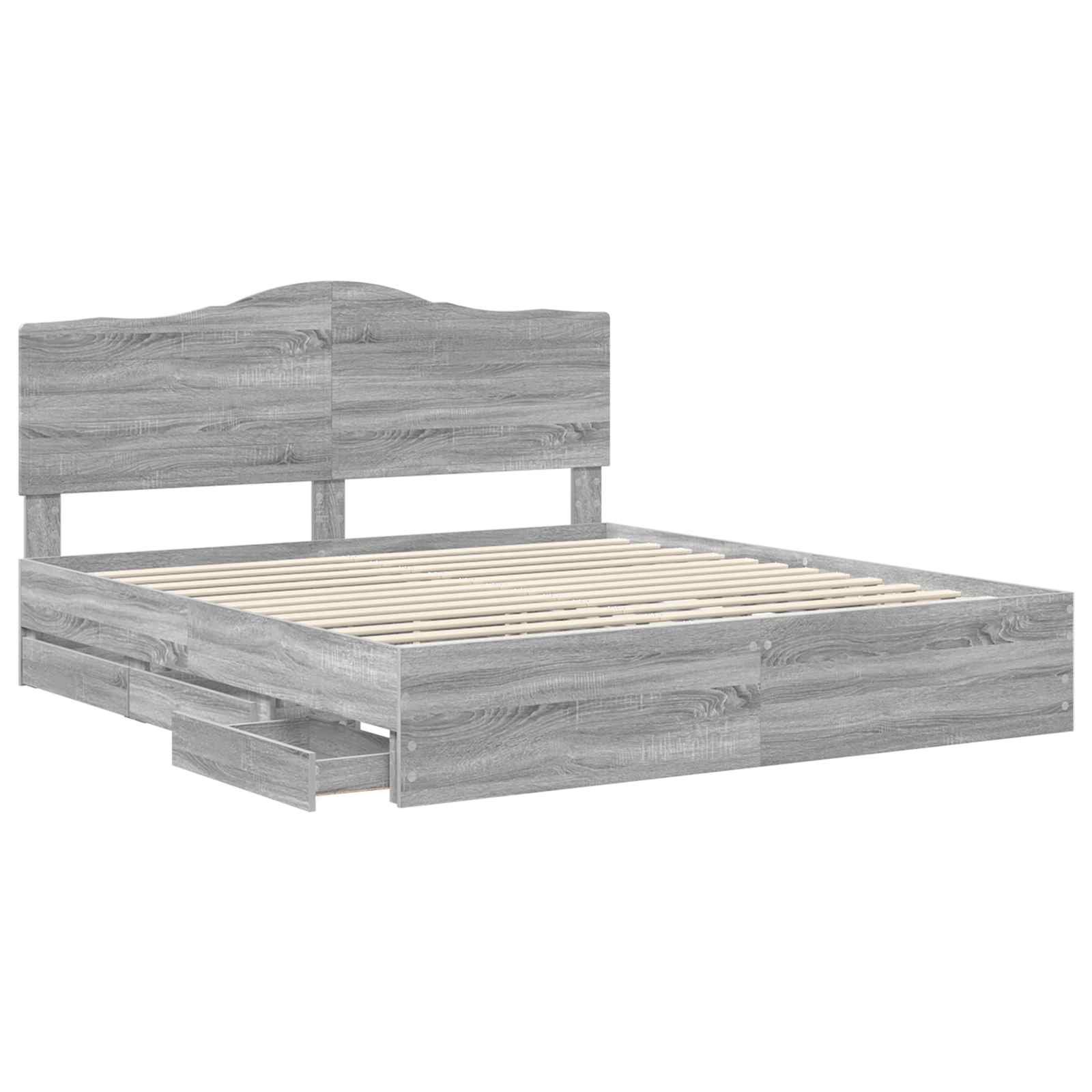 Bettrahmen Graues Sonoma 180 x 200 cm Ingenieurs Holz