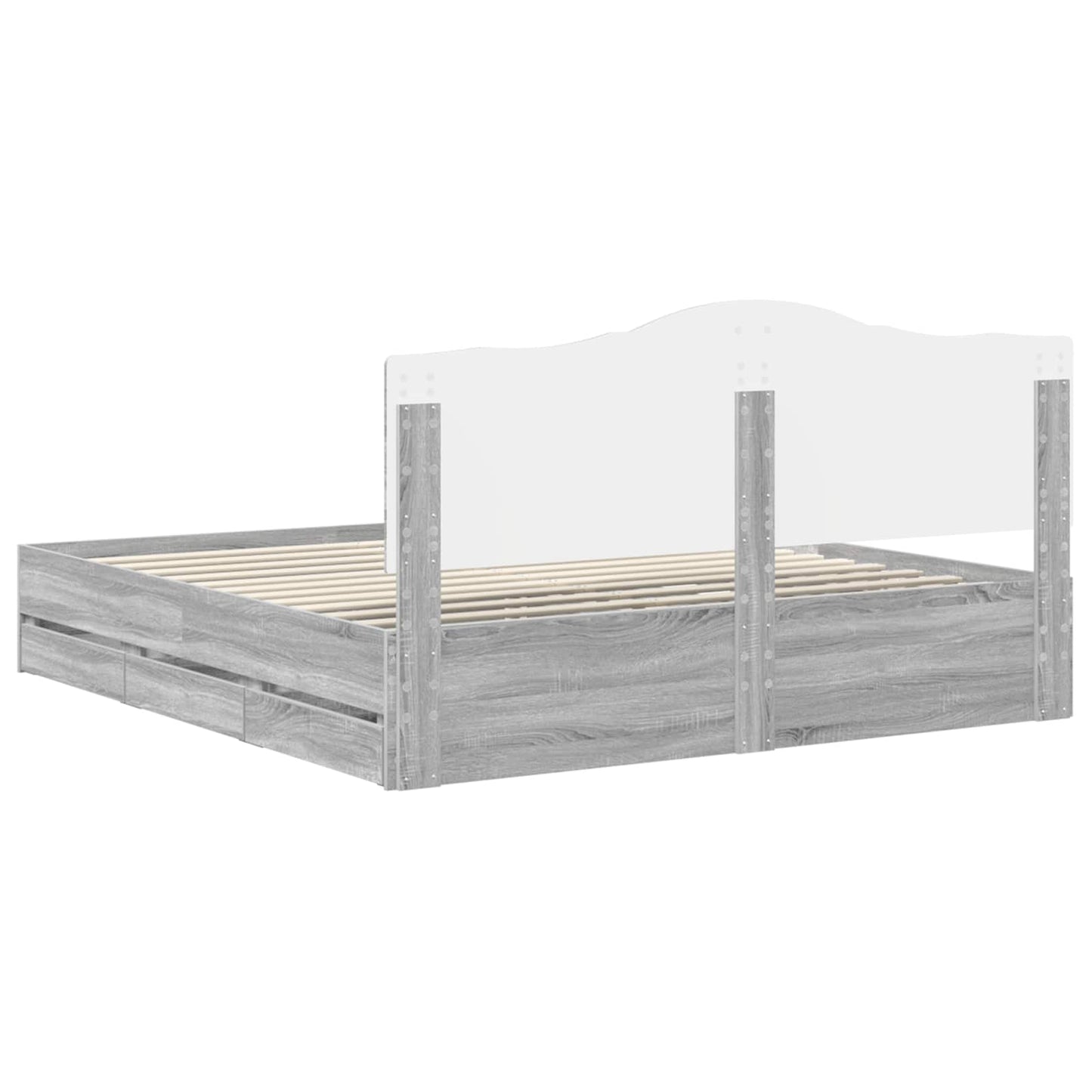 Bettrahmen Graues Sonoma 180 x 200 cm Ingenieurs Holz