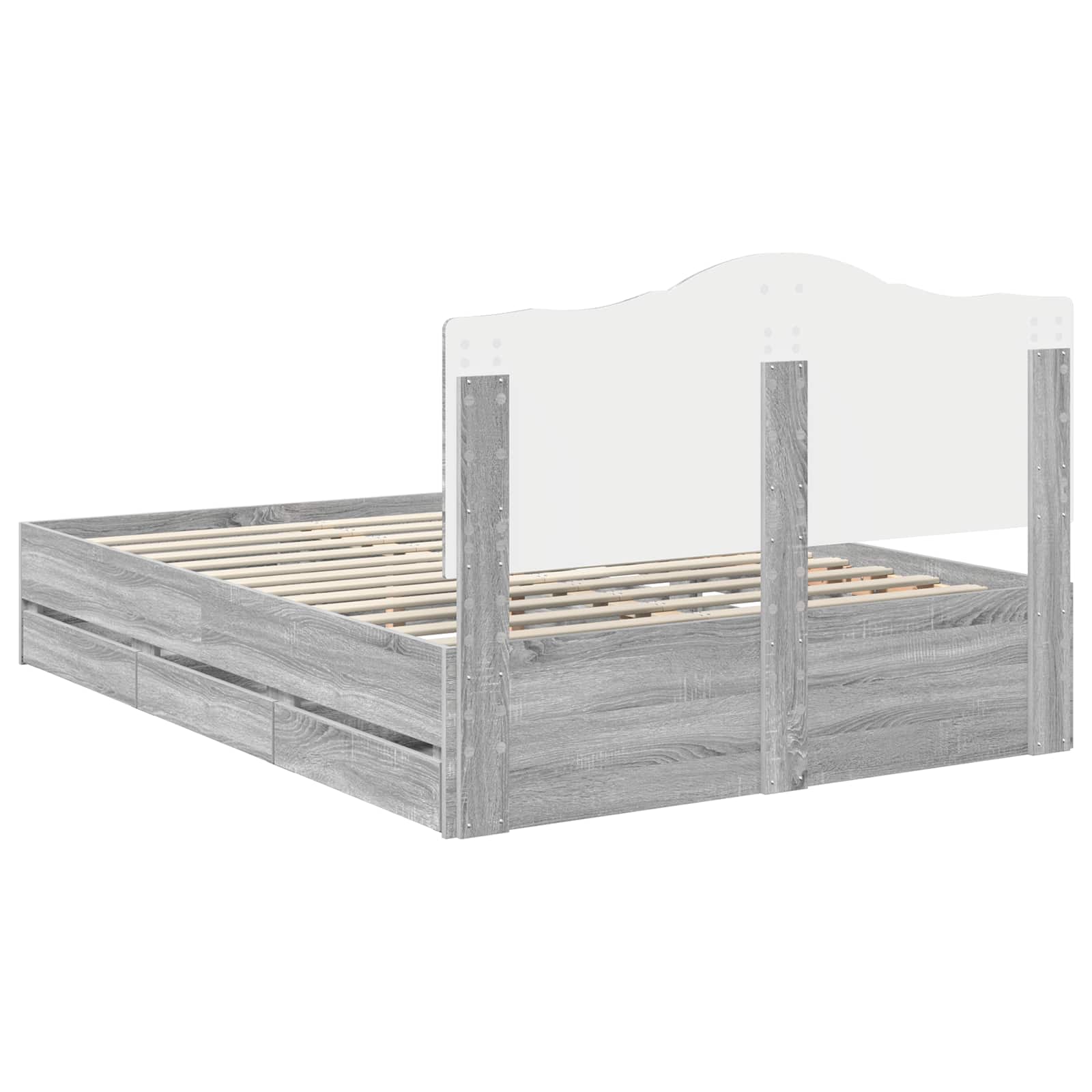 Bettrahmen Graues Sonoma 140 x 200 cm Ingenieurs Holz