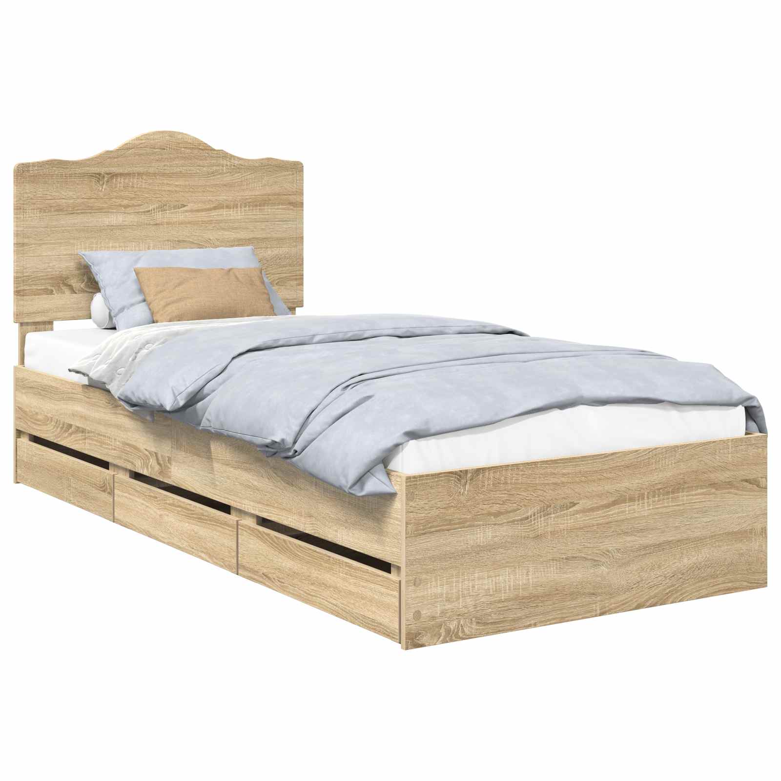 Bettrahmen Sonoma-Eiche 100 x 200 cm Ingenieurs Holz