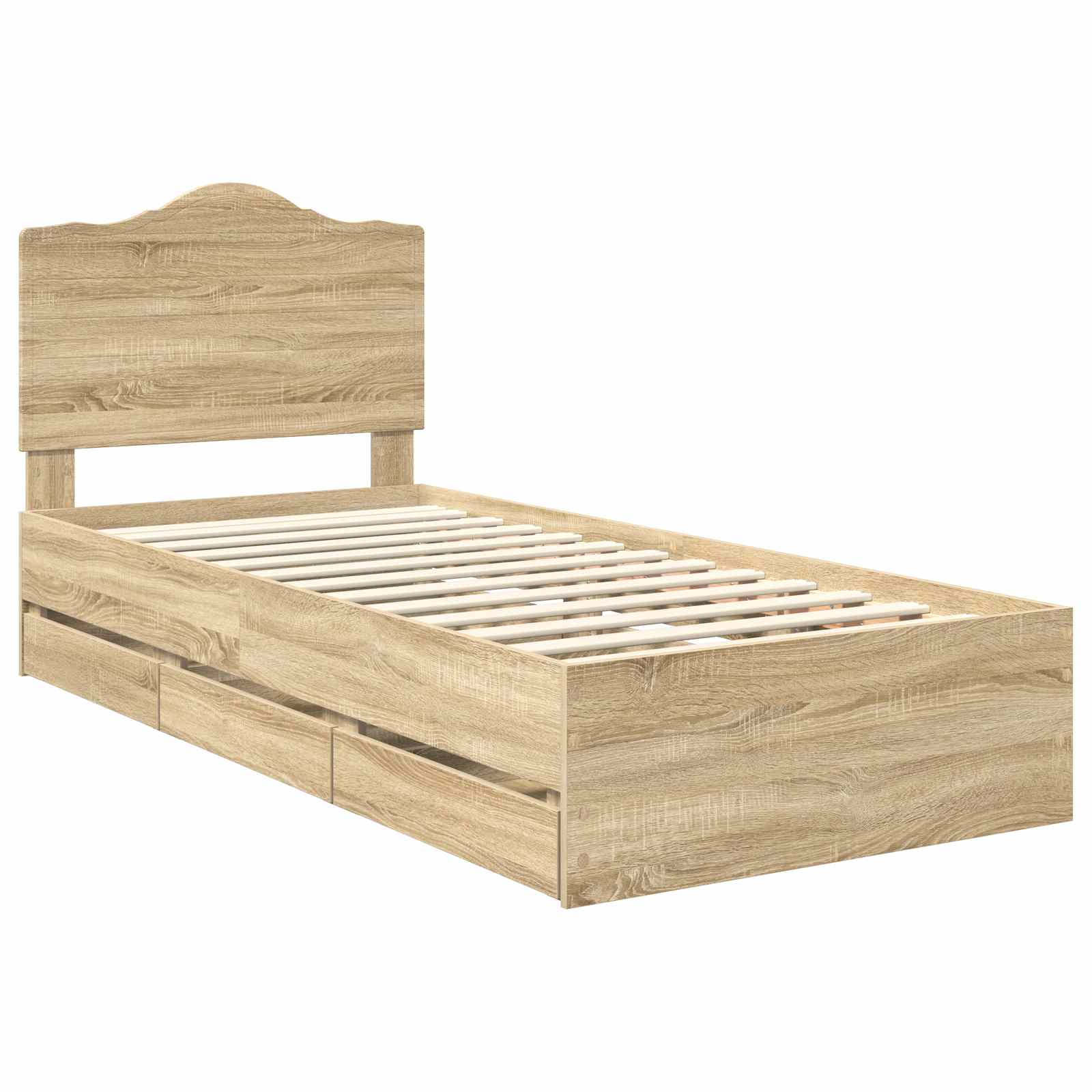Bettrahmen Sonoma-Eiche 100 x 200 cm Ingenieurs Holz