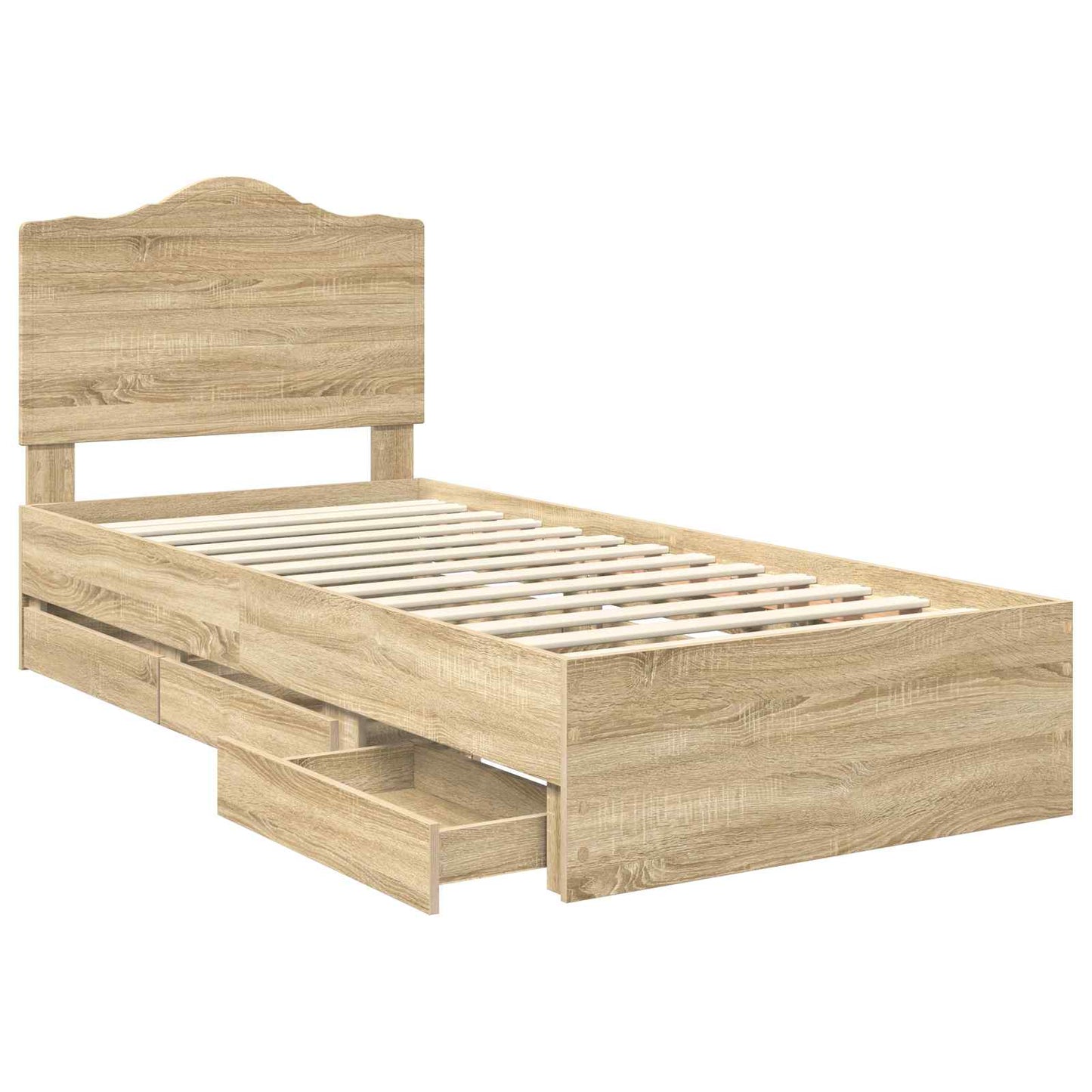 Bettrahmen Sonoma-Eiche 100 x 200 cm Ingenieurs Holz