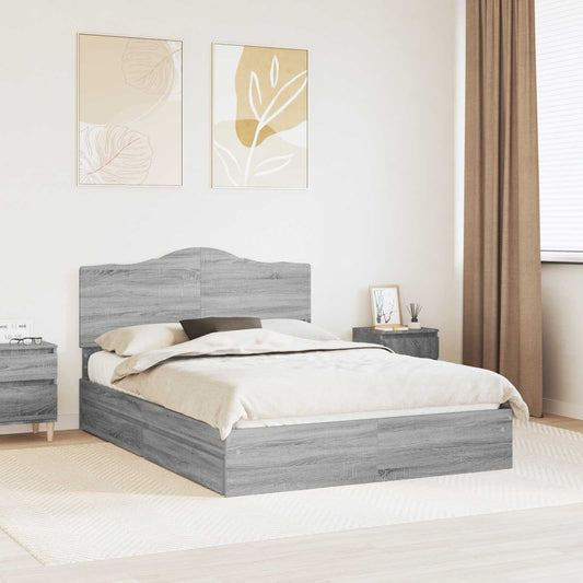 Aufbewahrungsbett Graues Sonoma 160 x 200 cm Holzwerkstoff